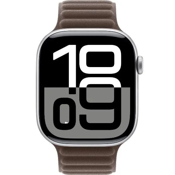 Смарт-часы Apple Watch Series 10 46mm Silver Aluminum Case with Dark Taupe Magnetic Link, размер S/M