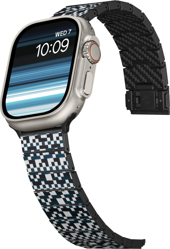 Ремешок Pitaka Mosaic для Apple Watch, 38/49 мм, карбон, черный