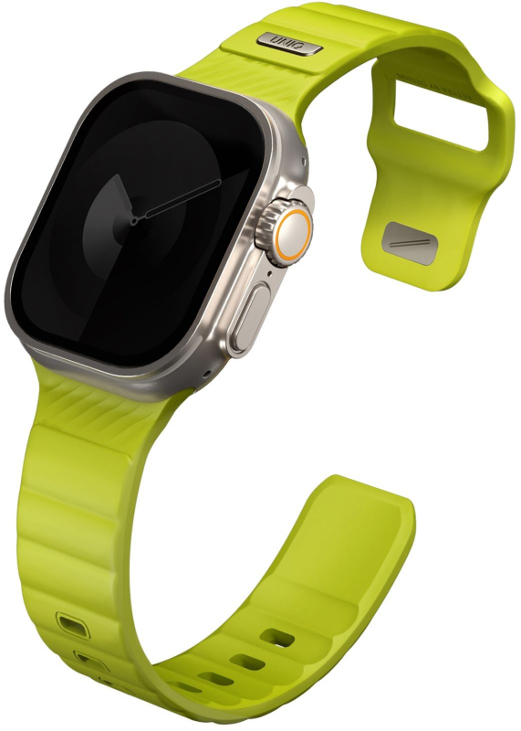 Ремешок Uniq Stride Rubber для Apple Watch 42/49 мм, силикон, лайм