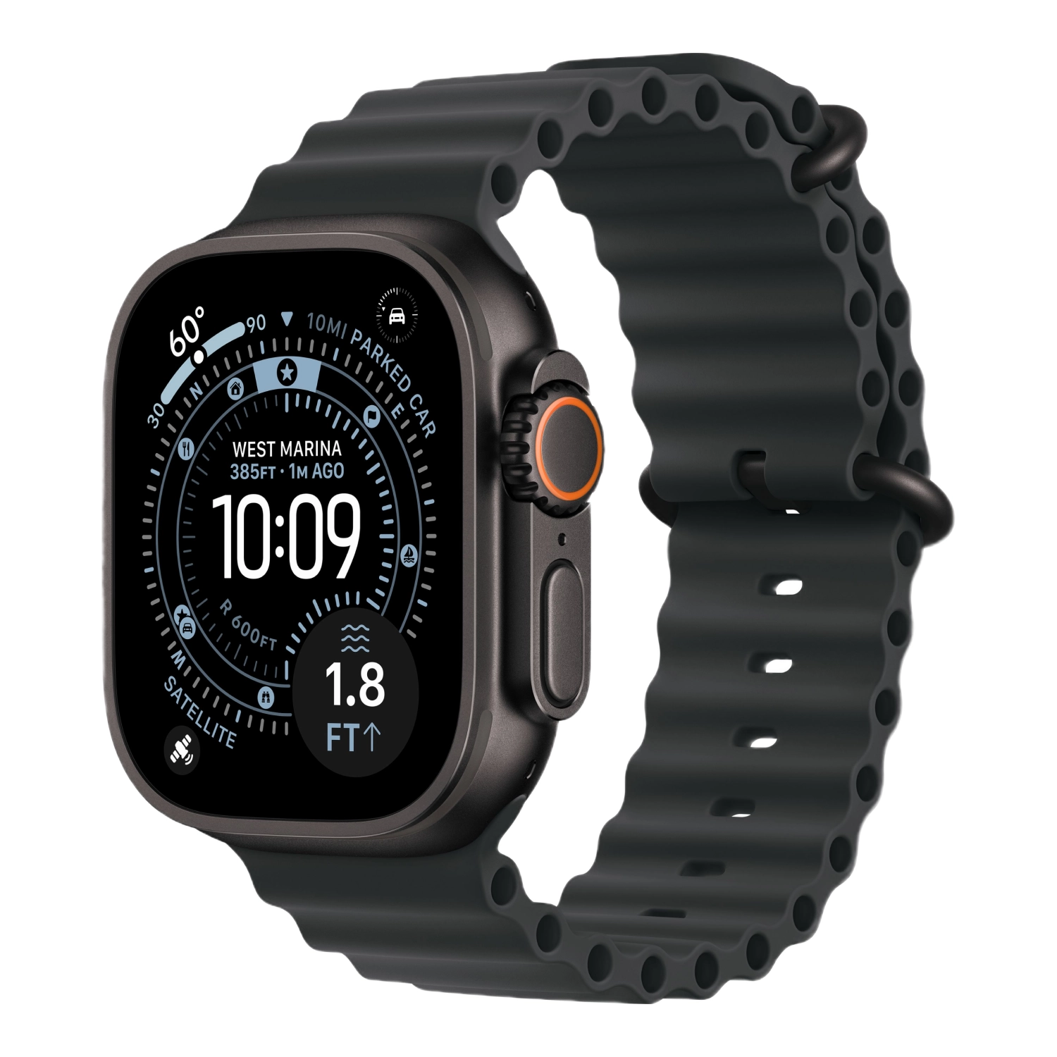Apple Watch Ultra 3 49mm GPS + Cellular Black Titanium Case Black Ocean Band One Size