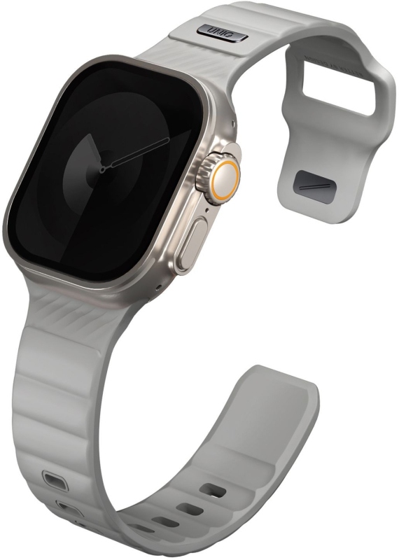 Ремешок Uniq Stride Rubber для Apple Watch 42/49 мм, силикон, серый