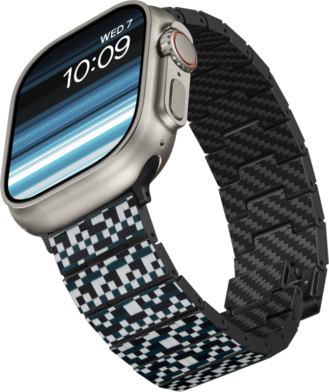 Ремешок Pitaka Mosaic для Apple Watch, 38/49 мм, карбон, черный