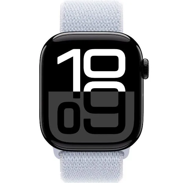 Смарт-часы Apple Watch Series 10 42mm Jet Black Aluminum Case with Blue Cloud Sport Loop, размер Regular