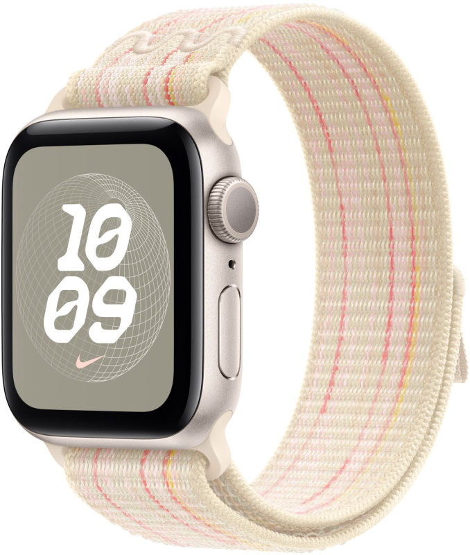 Ремешок Apple Nike Sport Loop 42 мм, цвета «сияющая звезда/розовый»