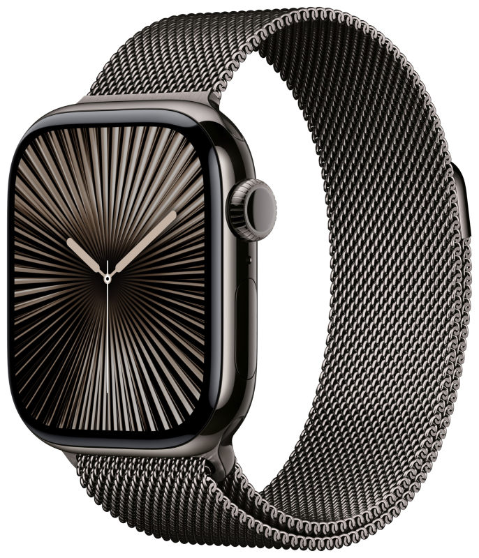 Apple Watch Series 10, 42 мм, корпус из титана цвета сланцевый титан, «миланская петля» сланцевого цвета