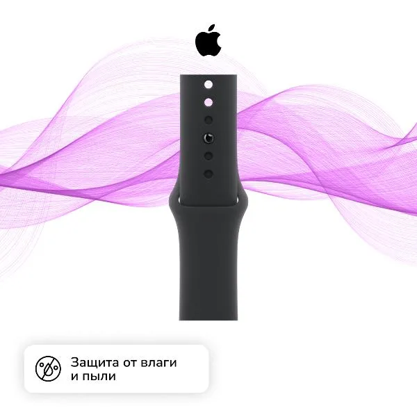 Смарт-часы Apple Watch Series 10 42mm Jet Black Aluminum Case with Black Sport Band, размер M/L