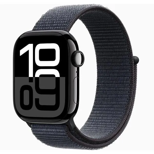 Смарт-часы Apple Watch Series 10 42mm Jet Black Aluminium Case with Ink Sport Loop, размер Regular