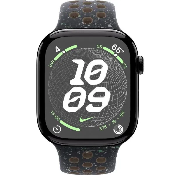 Смарт-часы Apple Watch Series 10 46mm Jet Black Aluminum Case with Midnight Sky Nike Sport Band, размер M/L
