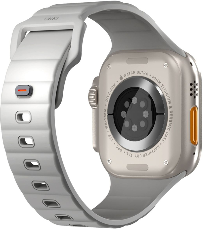 Ремешок Uniq Stride Rubber для Apple Watch 42/49 мм, силикон, серый