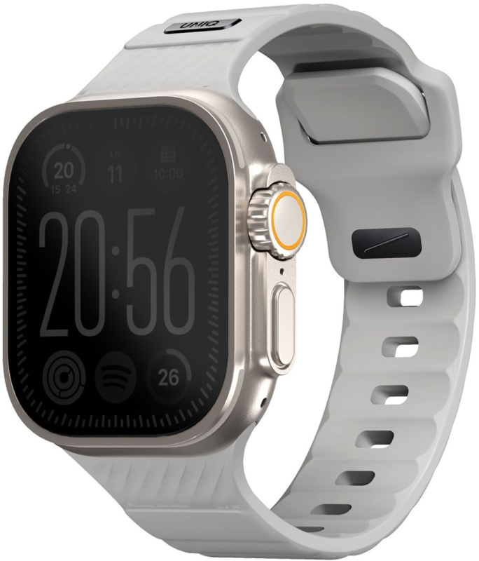 Ремешок Uniq Stride Rubber для Apple Watch 42/49 мм, силикон, серый