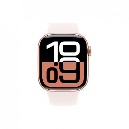 Apple Watch Series 10, 42 мм, алюминий цвета «розовое золото», спортивный ремешок цвета "Light Blush", M/L (MWWJ3)