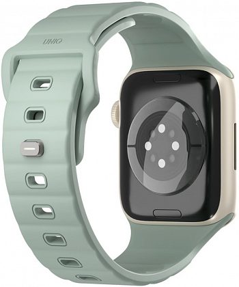 Ремешок Uniq Stride Rubber для Apple Watch 38/41 мм, силикон, серо-зеленый