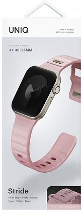 Ремешок Uniq Stride Rubber для Apple Watch 38/41 мм, силикон, розовый