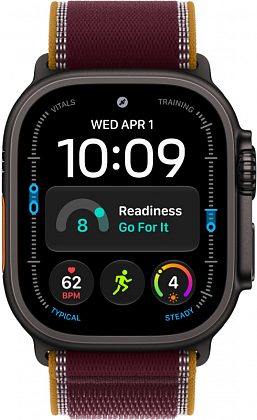 Apple Watch Ultra 4 GPS+Cellular, 49 мм, Black Titanium Burgundy Trail Loop M/L