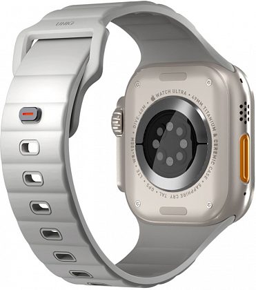 Ремешок Uniq Stride Rubber для Apple Watch 42/49 мм, силикон, серый